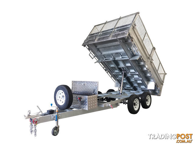 12x7 Hydraulic Tipper Flat Top Trailer For Sale ATM-3500KG With Ramps