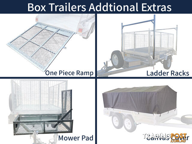7x5 Premium HD Box Trailer For Sale 750kg ATM With Jockey Wheel 100mmX50mm Drawbar - photo 3 of 8