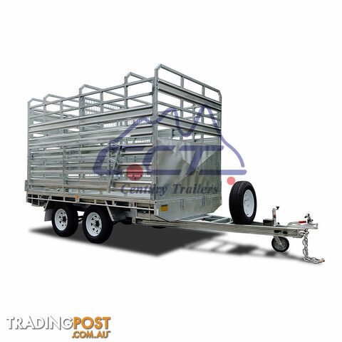 12x7 FLAT TOP LIVESTOCK/ CATTLE TRAILER ATM 3500KG WITH Side Rails And Ramps