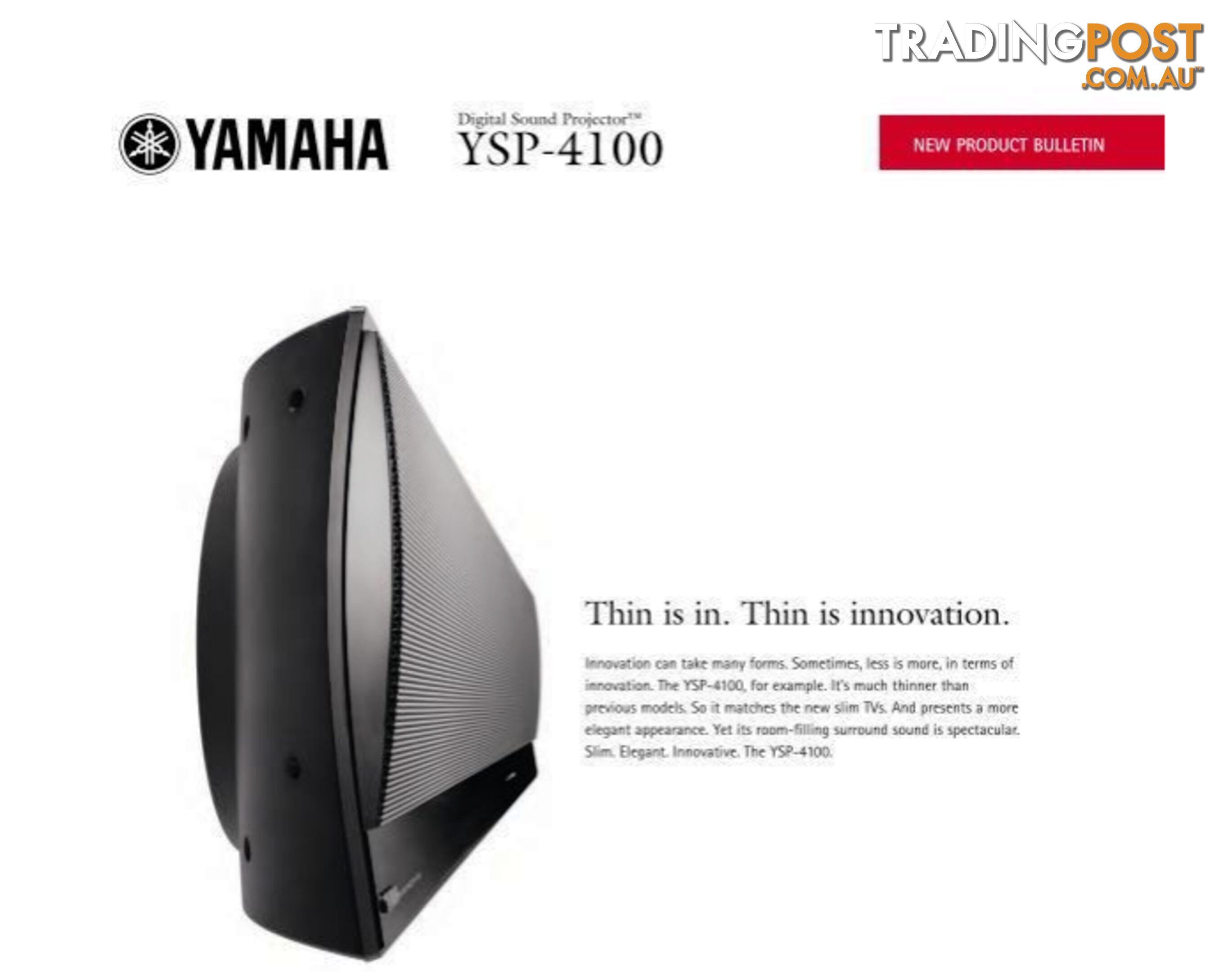 Yamaha YSP-4100 TV Sound Bar, amazing quality at a great deal!