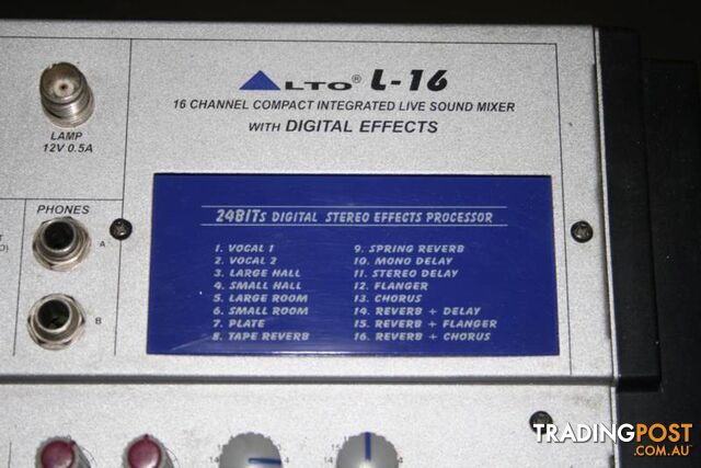 ALTO L-16 16 Channel Compact Integrated Live Sound Mixer - photo 2 of 3