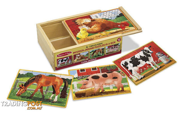 M&D - Farm Jigsaw Puzzles In a Box (Set of 4) - ETM3793