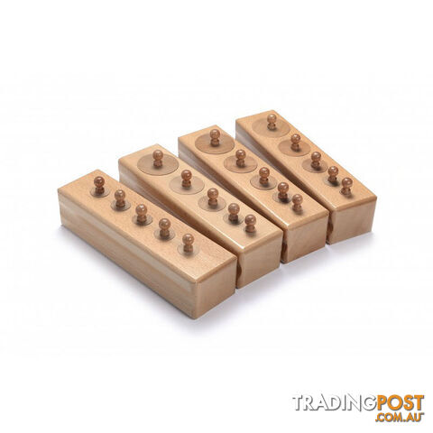 Knobbed Cylinder Blocks Set - Sml (5 cyl each block) Beechwood - SE003-S