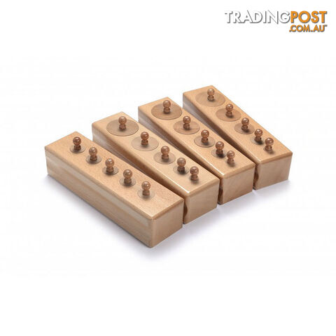 Knobbed Cylinder Blocks Set - Sml (5 cyl each block) Beechwood - SE003-S