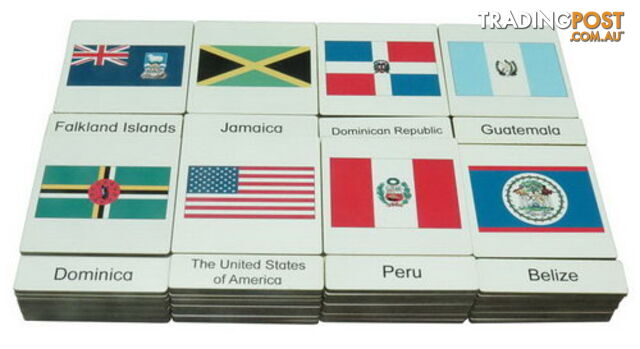 Classification 3 Part Timber Cards - USA Flags - A406417