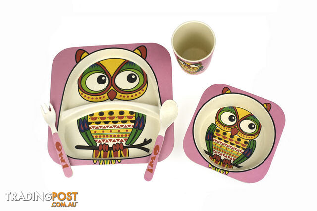 Bamboozoo Dinnerware Owl 5pc - ETE0012-W