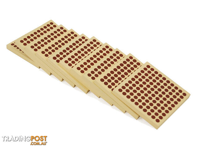 Wooden Squares of 100: set of 10 - MA025-5