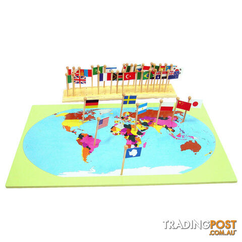 World Map with Flags and Stand - GE012.50276