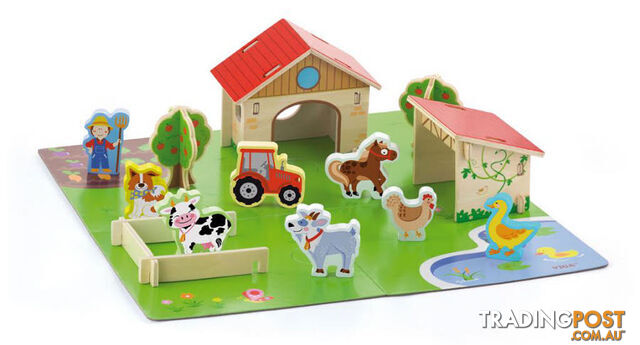 3D Farm Set with Accessories -Wooden - ETL0540