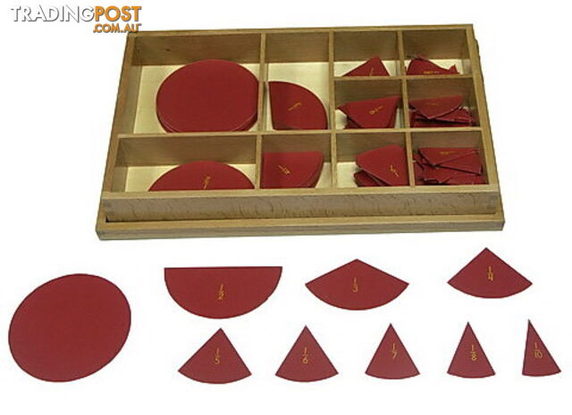 Cut-out Fraction Circles w/Box 1/1 to 1/10 - MA089-1
