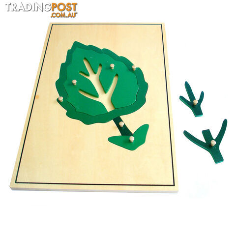Large Leaf Puzzle with Wooden Knobs - BO50270-1