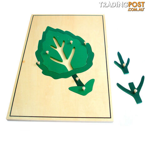 Large Leaf Puzzle with Wooden Knobs - BO50270-1