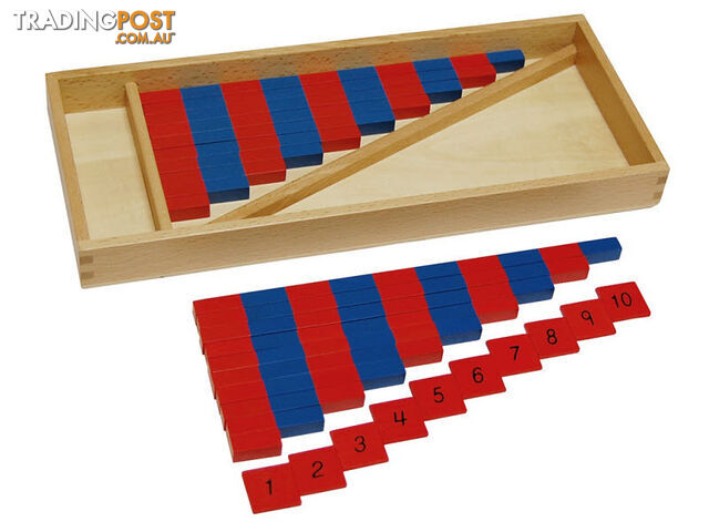 Small Number Rods With Tiles in Timber Box - MA002.3011