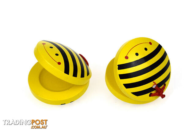 Bee Wooden Castanets (set of 2) - ETE0075