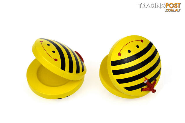 Bee Wooden Castanets (set of 2) - ETE0075