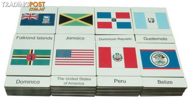 Classification 3 Part Timber Cards - USA Flags - 406417