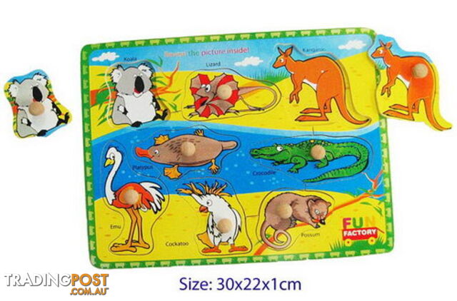 Puzzle W/Knobs - Australian Animals - ETL0004