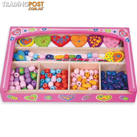 Bead Set In Pink Box - Hearts - ETL2729