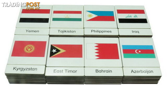 Classification 3 Part Timber Cards - Asian Flags - LA46415