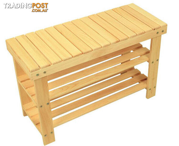 Bench & Storage Shelves in Pinewood - FT011