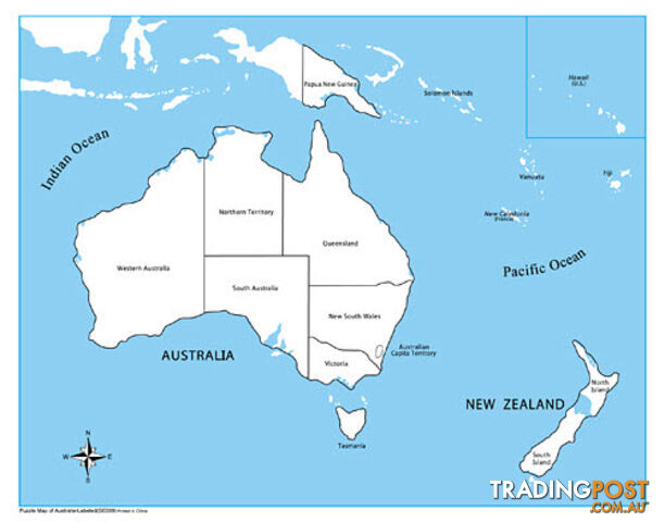 Plastic Control Map Labelled - Australasia - GE009-1P