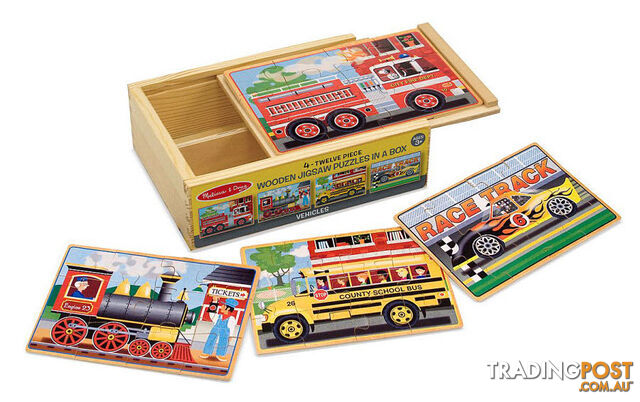 M&D - Vehicles Jigsaw Puzzles In a Box (Set of 4) - ETM3794