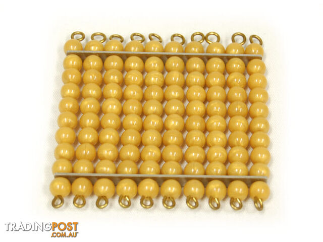 Golden Bead Square Of 100, Individual Beads - MA047-1