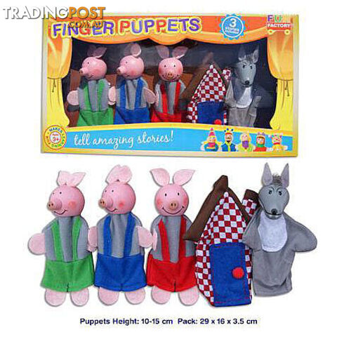 Finger Puppet 5pcs- 3 Little Pigs - ETL9094-P