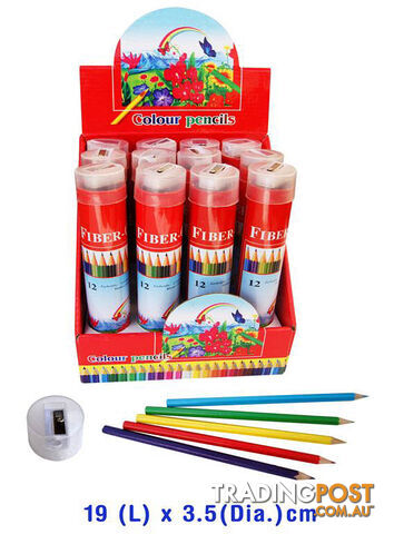 Coloured Pencils 12pc Metal Tube - ETL0277