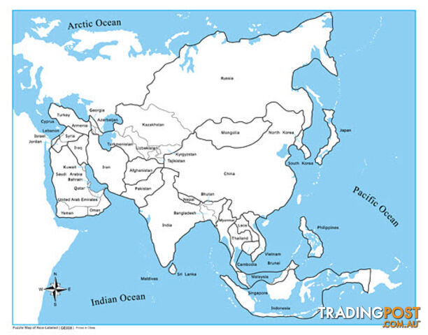 Control Map Labelled - Asia - GE008-1