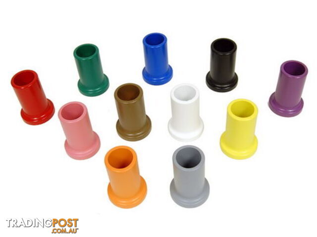 Set Of 11 Coloured Pencil Holders - Timber Round Base - LA017