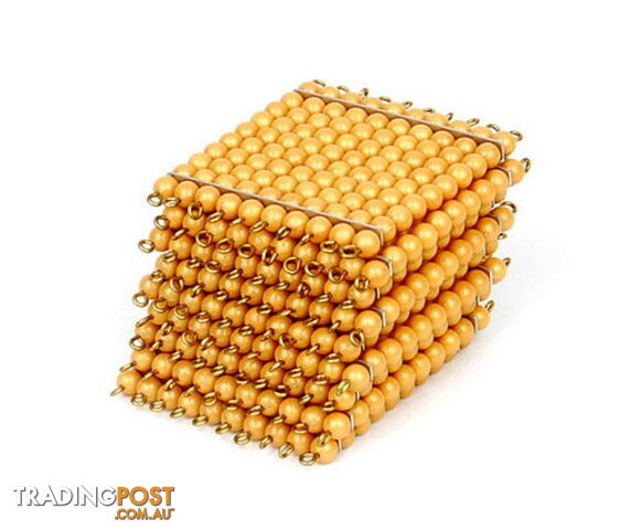 Golden Bead Square Of 100, Individual Beads  X 9 - MA047