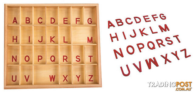 Movable Alphabet Capital Red Print with Box - LA055-1-11