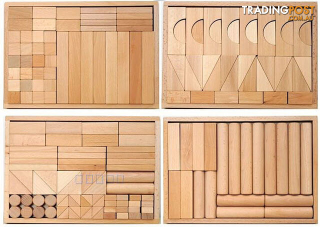 Natural Beechwood Block 180pcs - 4 Box Set - ETY1089-1