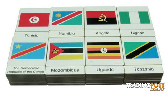 Classification 3 Part Timber Cards - African Flags - 406418