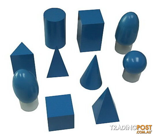 Geometric Solids with bases and 3 stands and storage box - SE007.3058