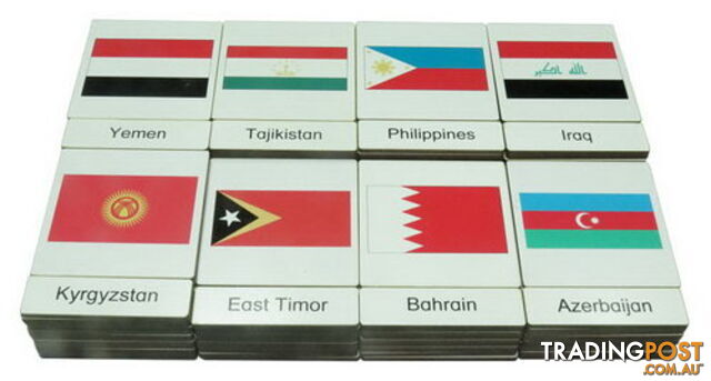 Classification 3 Part Timber Cards - Asian Flags - ALA46415