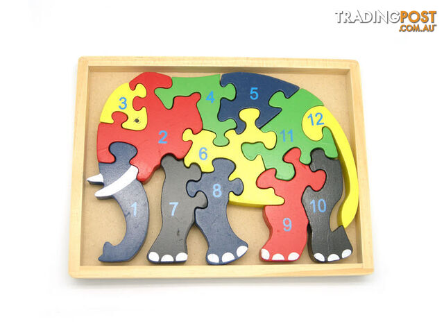 Elephant Numbers Jigsaw in Tray - ETE0054-1