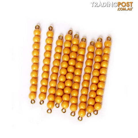 Golden Bead Bars of Ten, Individual Beads x 9 - MA044