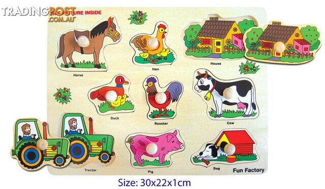 Horse and Farm - Puzzle with knobs - ETL3514