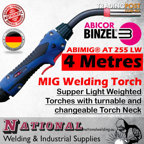 ABIMIG®A T 255 LW MIG Welding Torch 4 Metres Binzel 004.D851.1 - photo 2 of 4