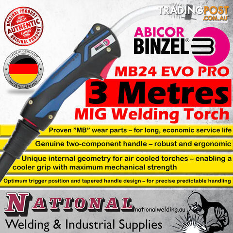 MB24 EVO Pro MIG Welding Torch 3 Metres Binzel 012.0371.1 - photo 2 of 4