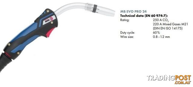 MB24 EVO Pro MIG Welding Torch 3 Metres Binzel 012.0371.1 - photo 3 of 4