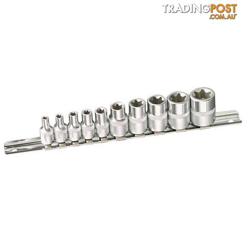Torx Socket Set on Rail 10 Piece 1/4" & 3/8" Drive Kincrome 02093