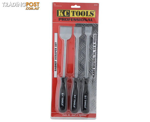 3 Piece Gasket Scraper Set Paint Corrosion Rust Carbon Removal Blade KC Tools...