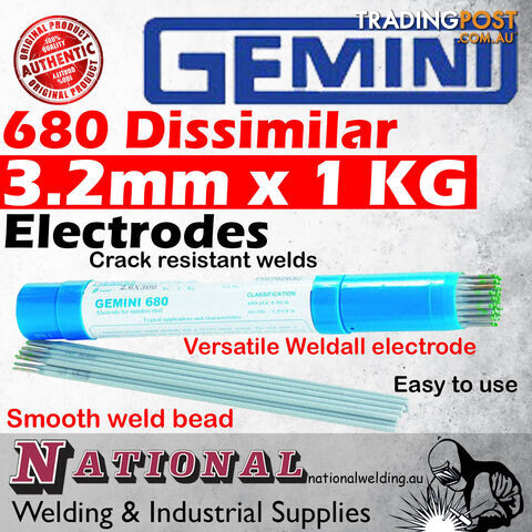 Electrodes 680 Dissimilar 3.2mm x 1 Kg Gemini 100019 - photo 2 of 2