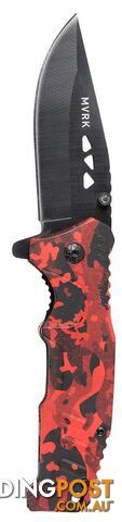 MVRK Red Camo EDC Folding Knife Bordo P/N:1010-CAMOR