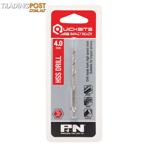 DRILL HSS IMPACT QUICKBIT HEX SHANK 3.20MM P&N 107B80032