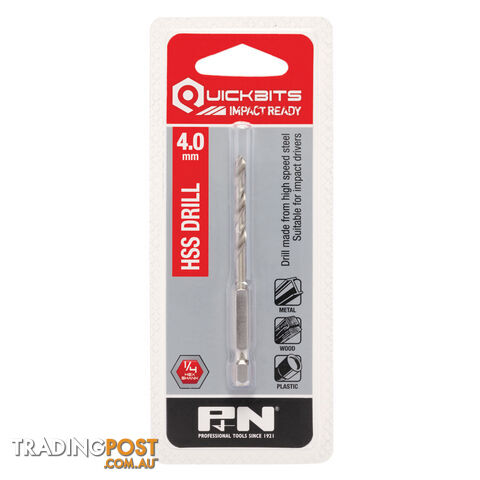 DRILL HSS IMPACT QUICKBIT HEX SHANK 3.50MM P&N 107B80035