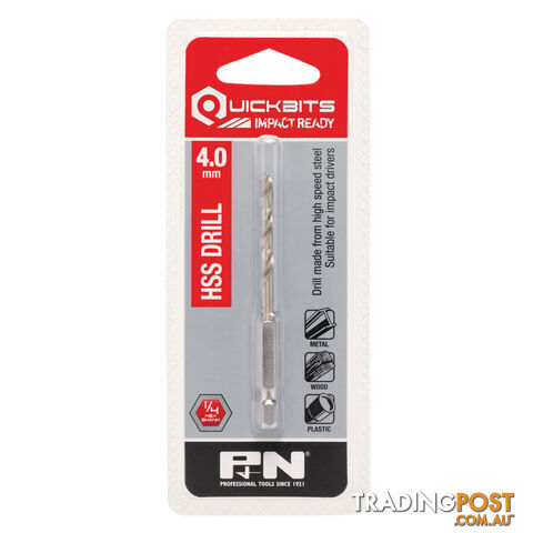 DRILL HSS IMPACT QUICKBIT HEX SHANK 6.00MM P&N 107B80060